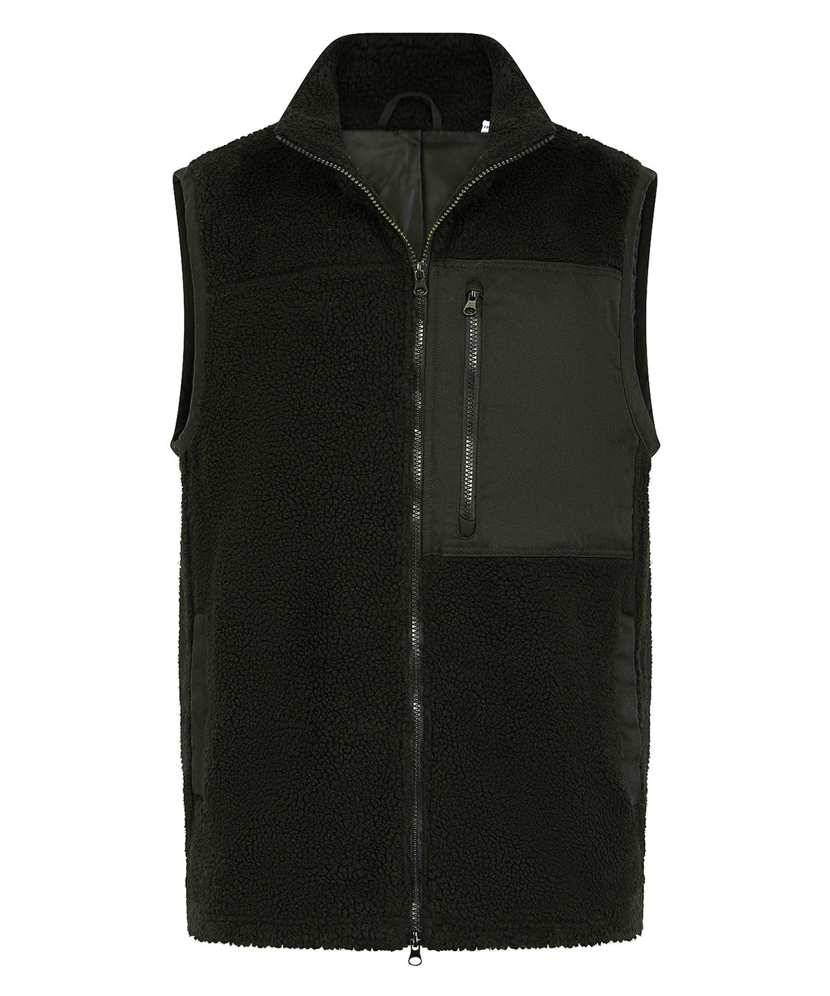 Recycled sherpa gilet - Dark Olive