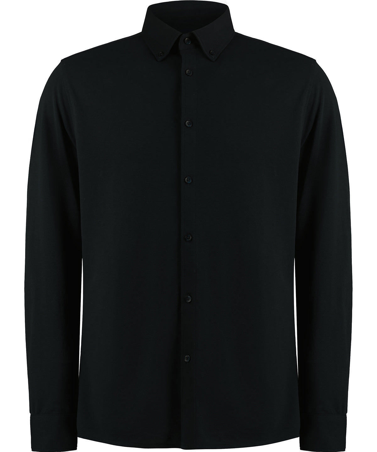 Long sleeve Superwash® 60° piqué shirt (tailored fit) - Black
