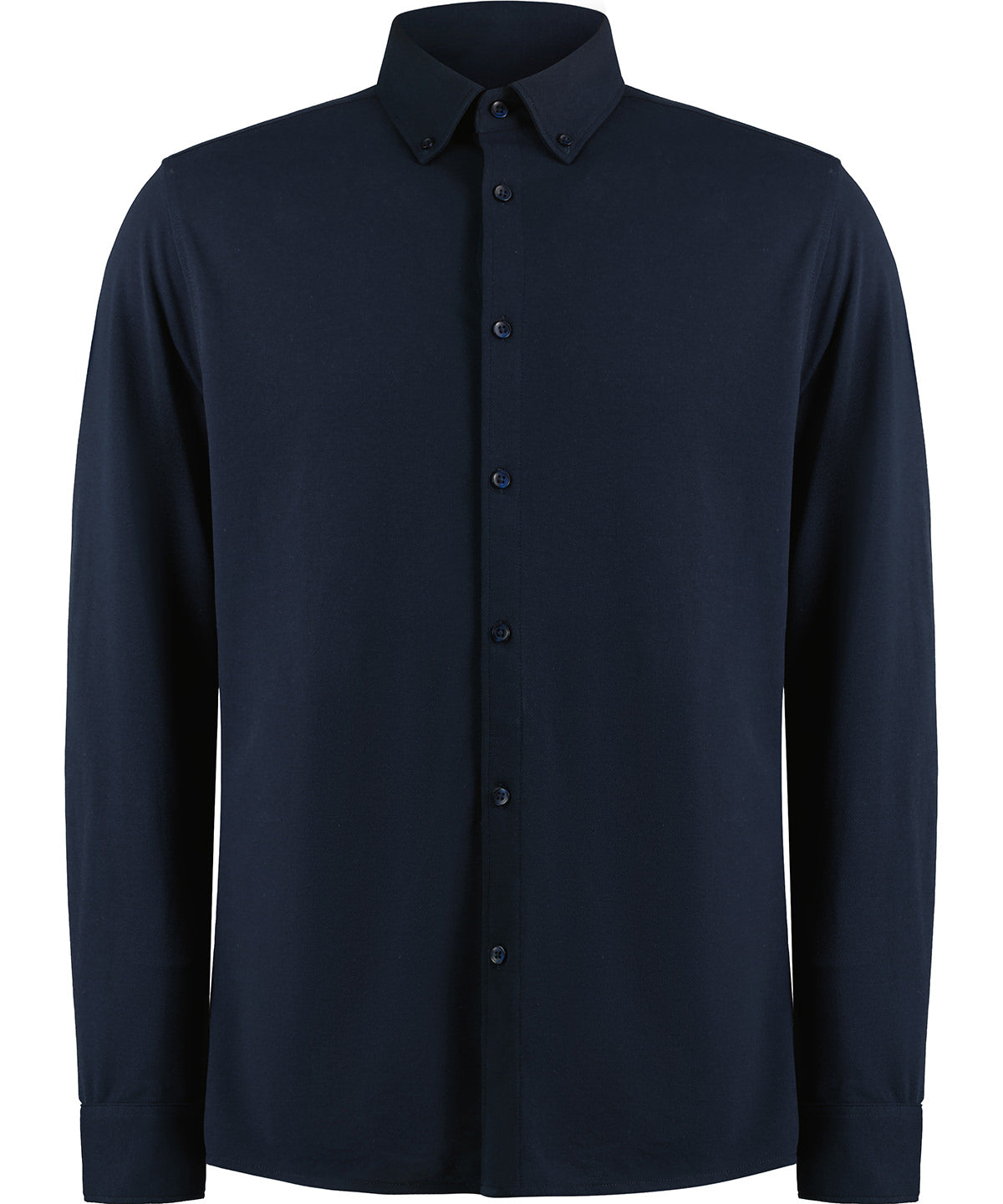 Long sleeve Superwash® 60° piqué shirt (tailored fit) - Navy