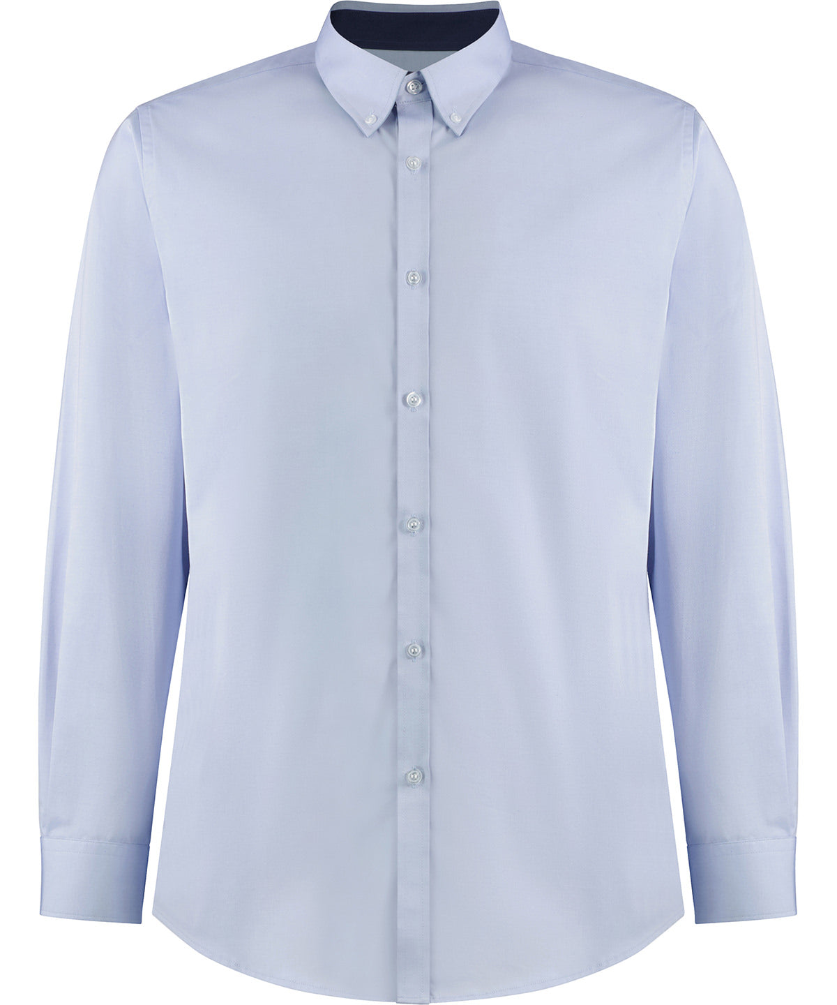 Contrast premium Oxford shirt (button-down collar) long-sleeved (tailored fit) - Light Blue/Navy