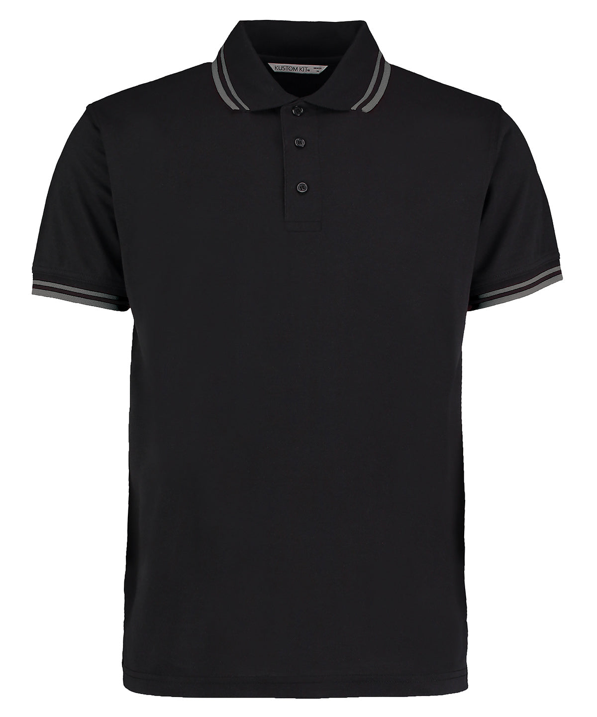 Tipped collar polo (classic fit) - Black/Charcoal