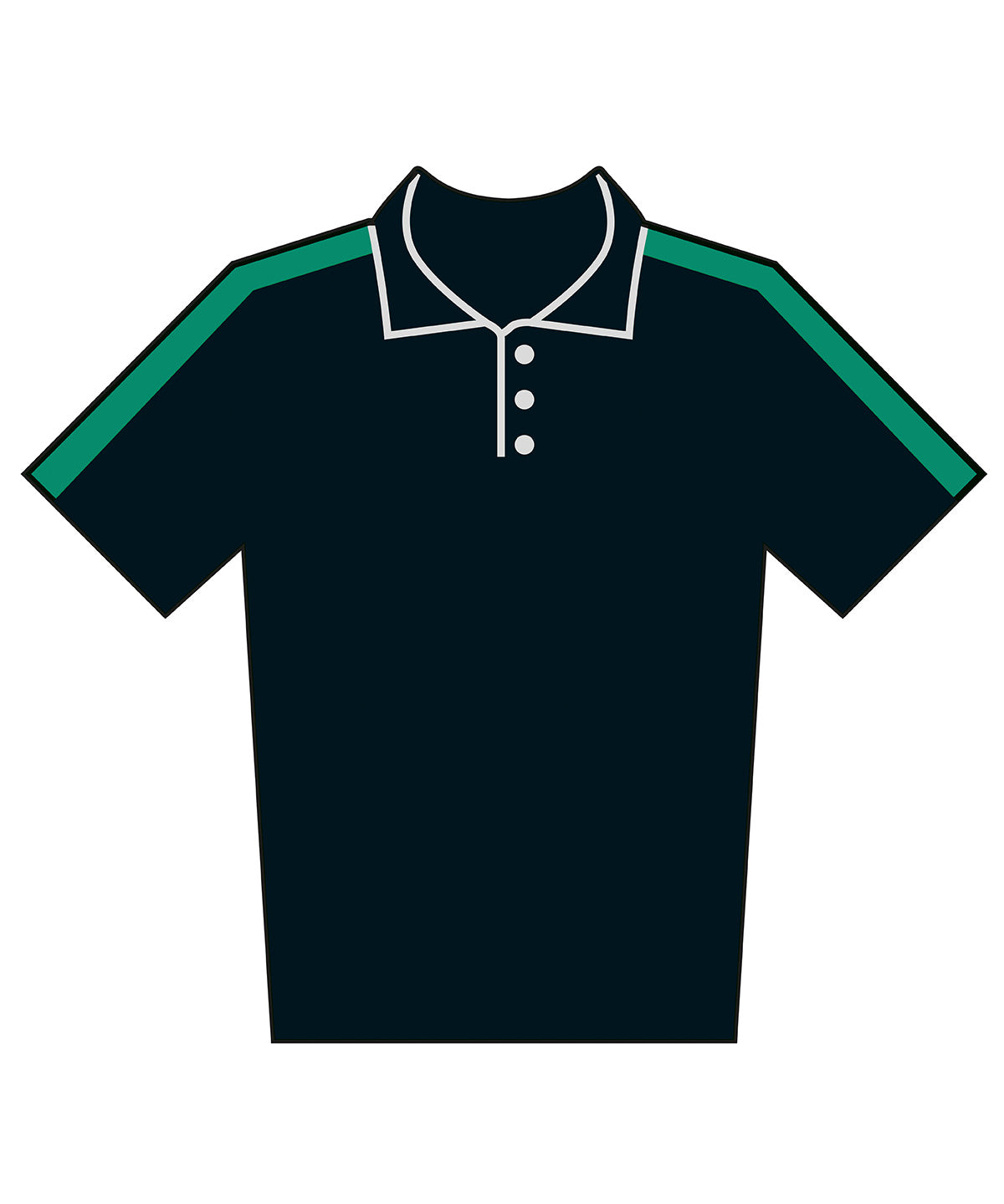 Adults team polo shirt - Black/Emerald