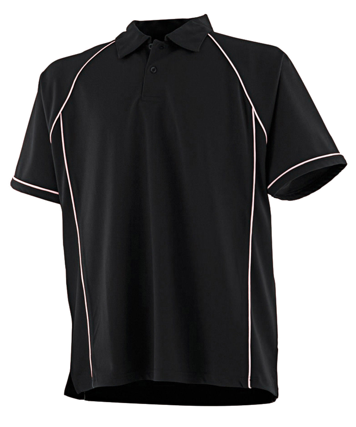 Piped performance polo - Black/White*†