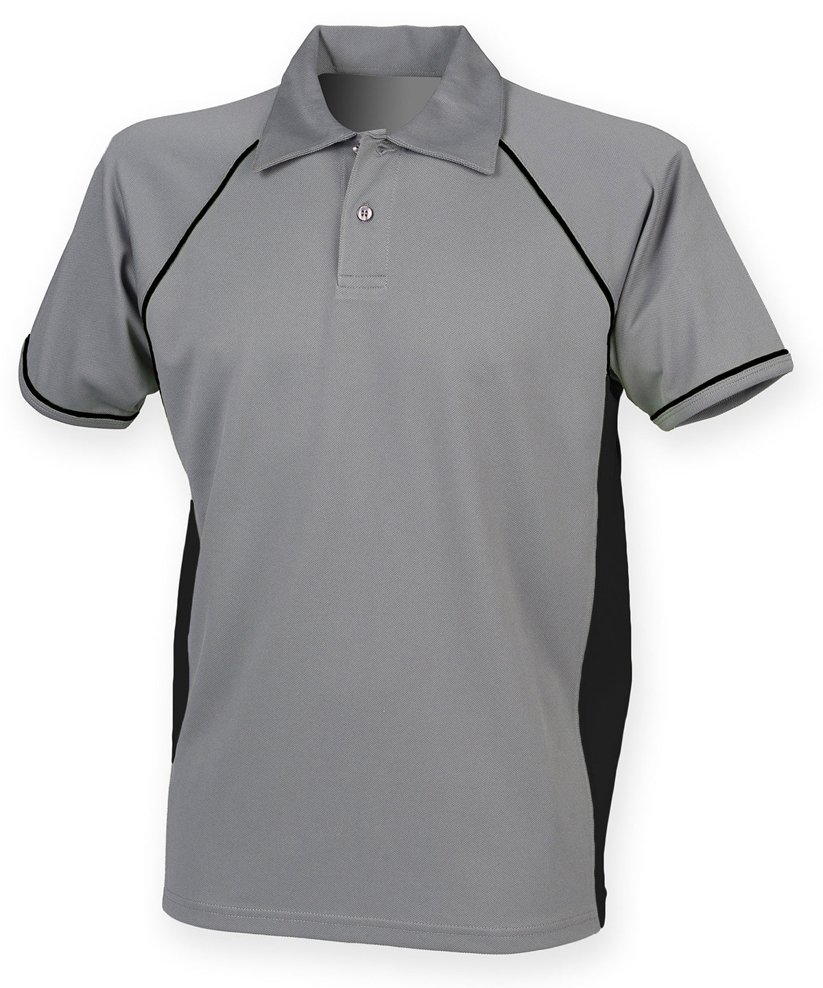 Piped performance polo - Gunmetal Grey/Black/Black*