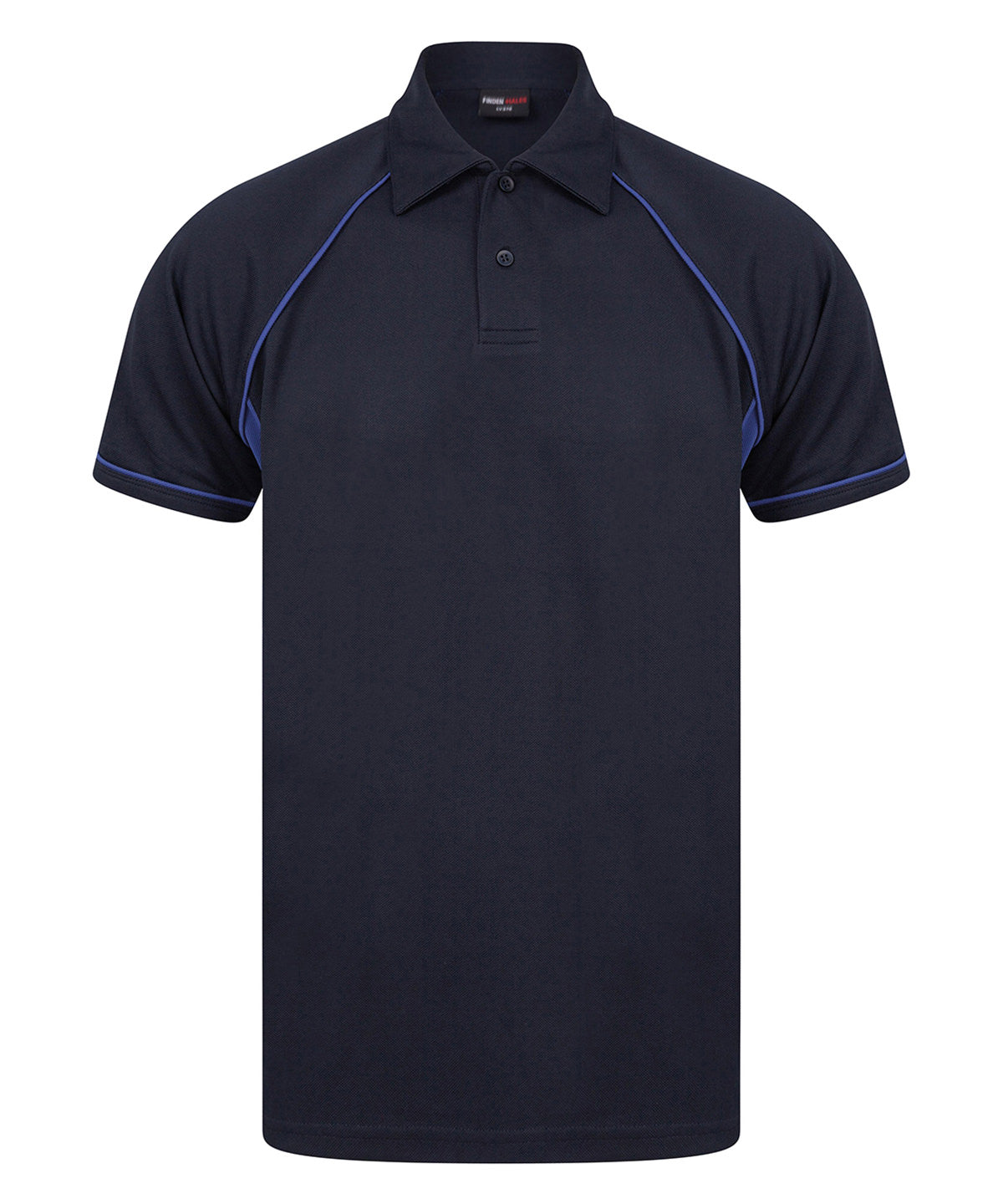 Piped performance polo - Navy/Royal/Royal*