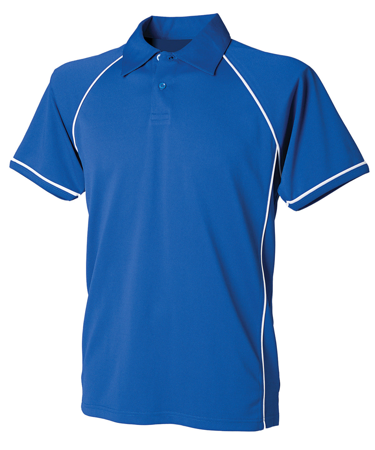Piped performance polo - Royal/White*