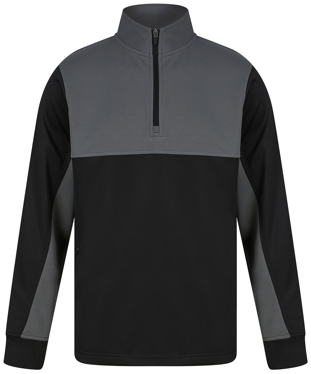 ¼-Tracksuit top - Black/Gunmetal Grey