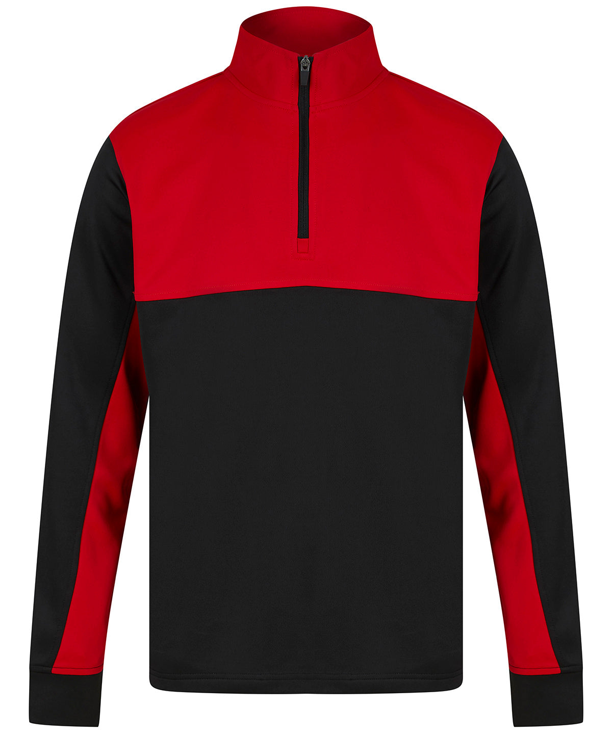 ¼-Tracksuit top - Black/Red