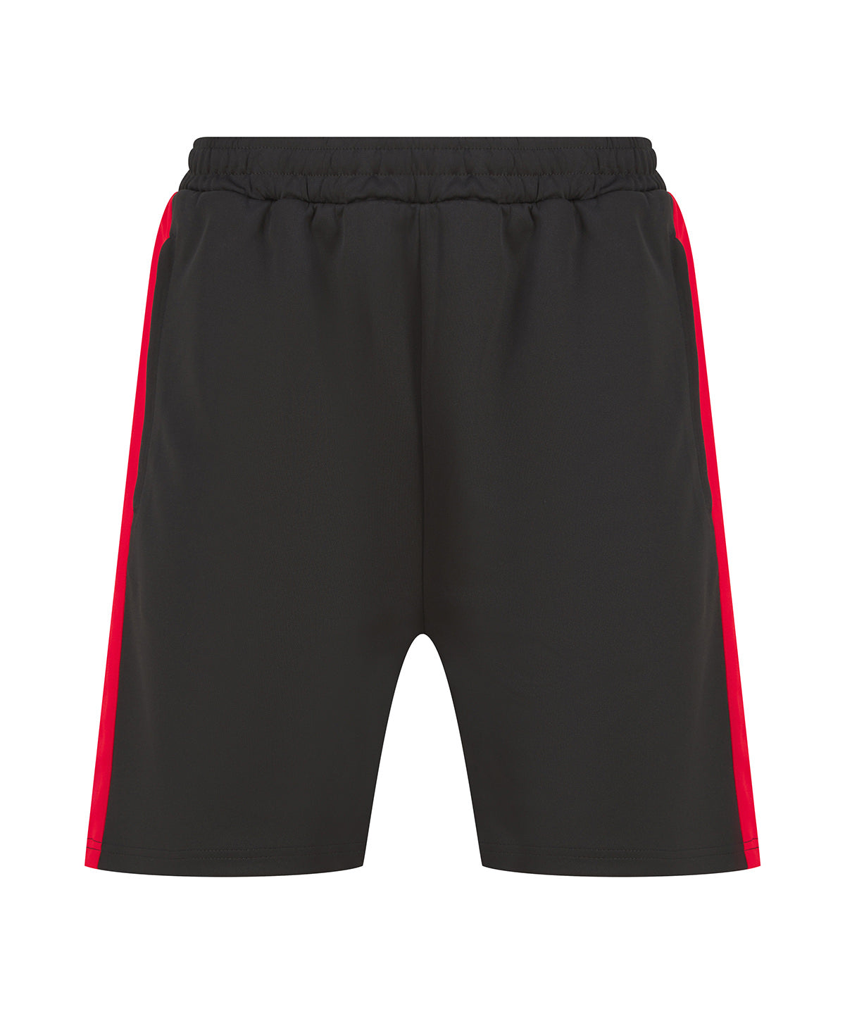 Knitted shorts with zip pockets - Black/Red
