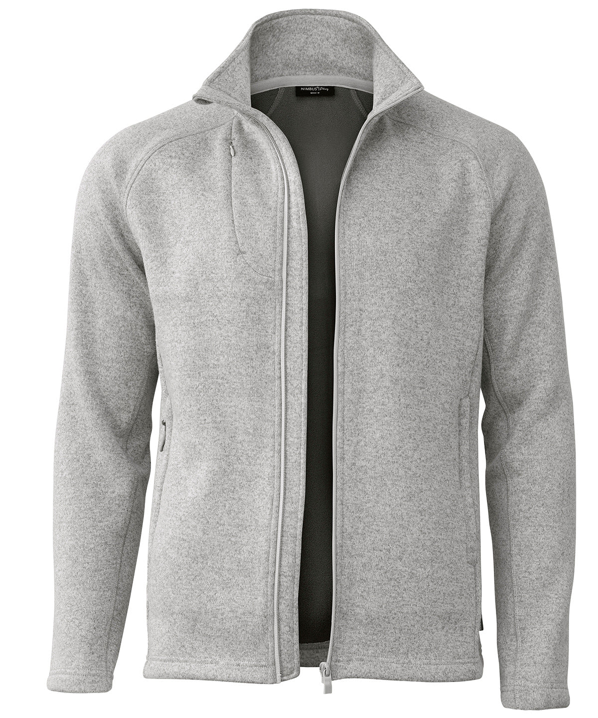 Montana – knitted fleece jacket - Light Grey Melange