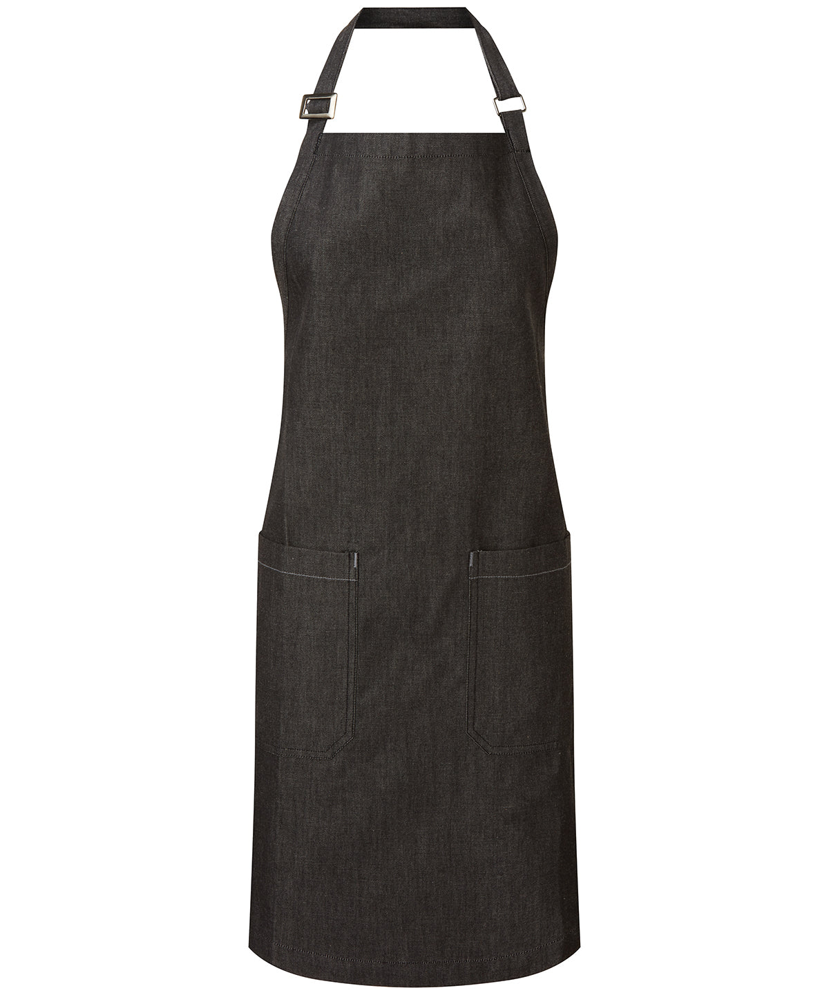 Cotton denim bib apron, organic and Fairtrade certified - Black Denim