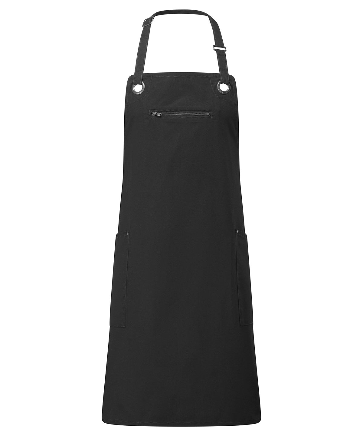 ‘Barley’ Contrast Stitch Bib Apron - Black/Charcoal