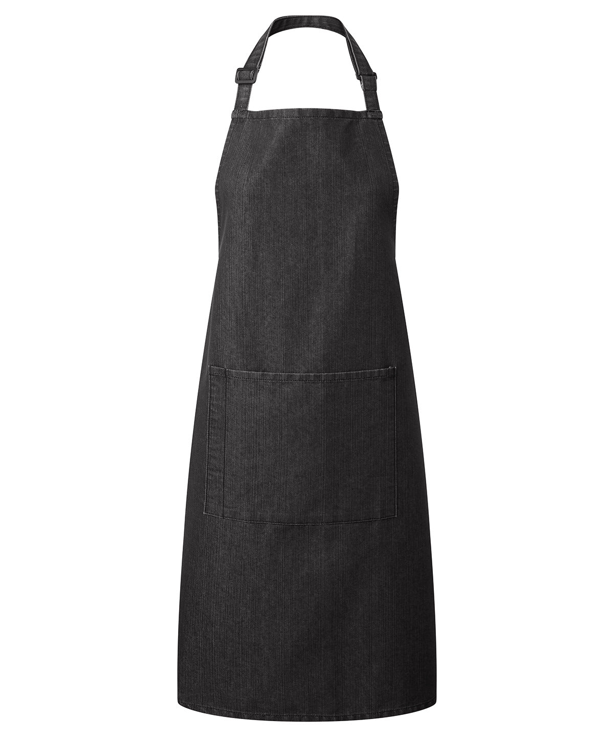 Colours bib apron with pocket - Black Denim