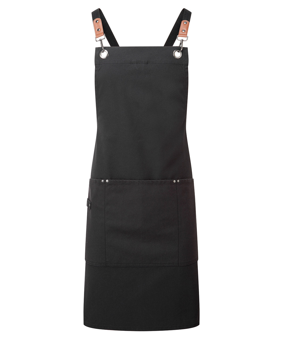 Clip ‘n’ Clasp cross-back bib apron - Black