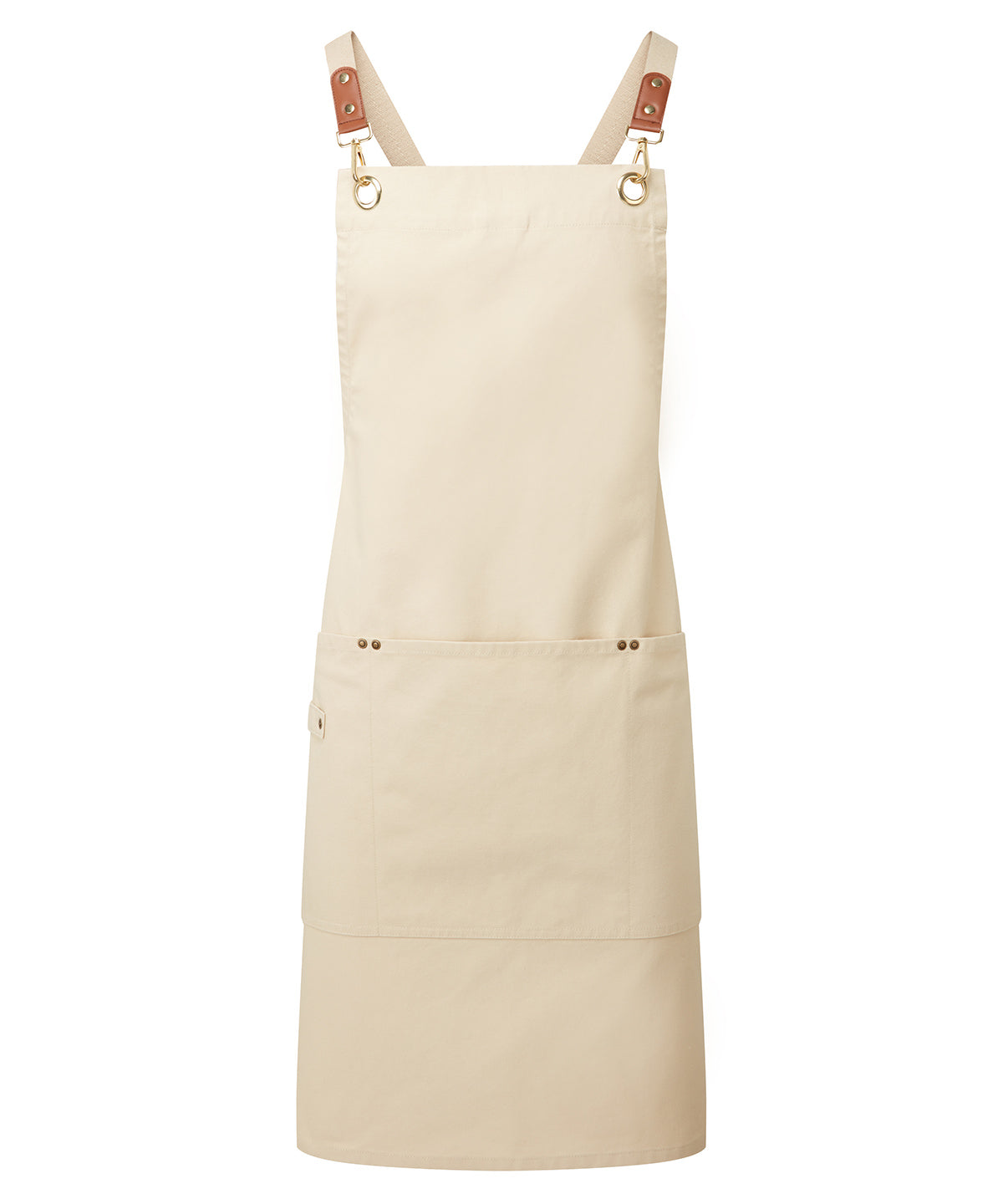 Clip ‘n’ Clasp cross-back bib apron - Natural