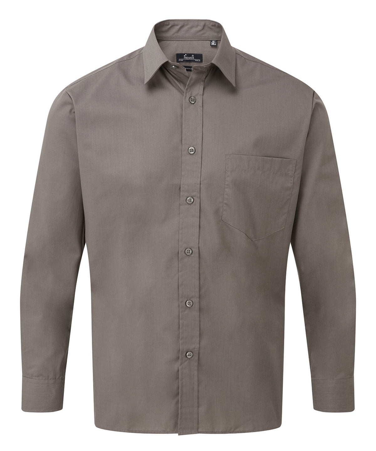 Long sleeve poplin shirt - Dark Grey*