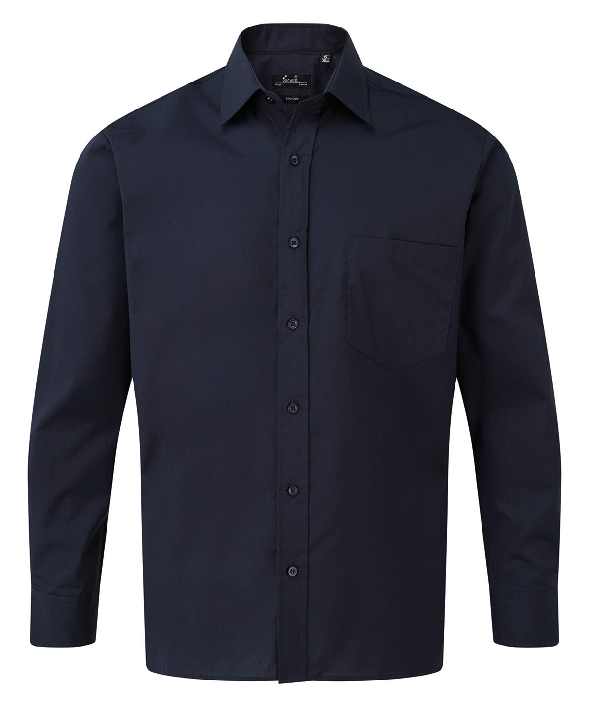 Long sleeve poplin shirt - Navy*