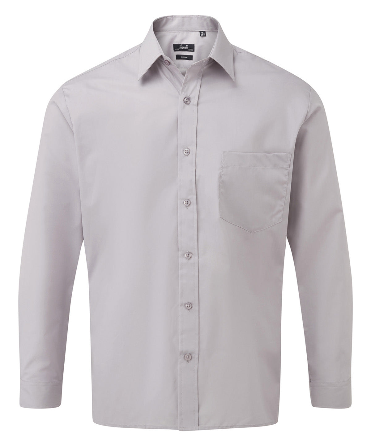 Long sleeve poplin shirt - Silver*
