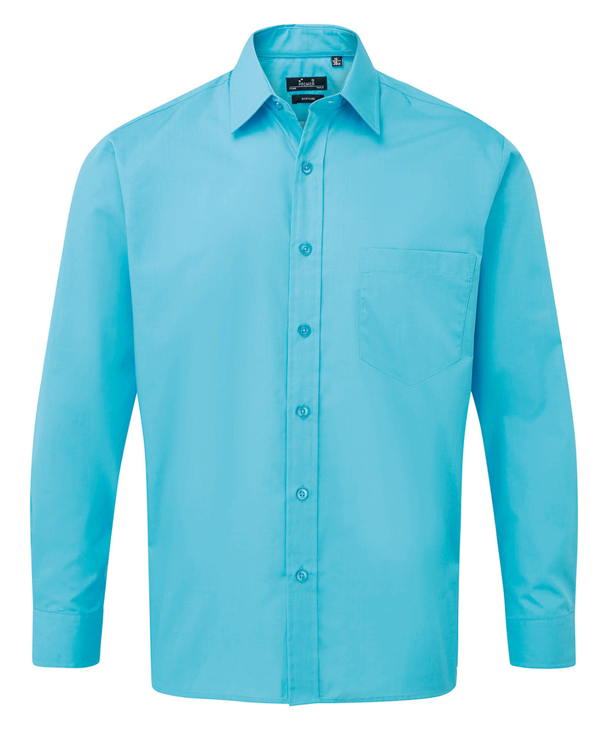 Long sleeve poplin shirt - Turquoise*