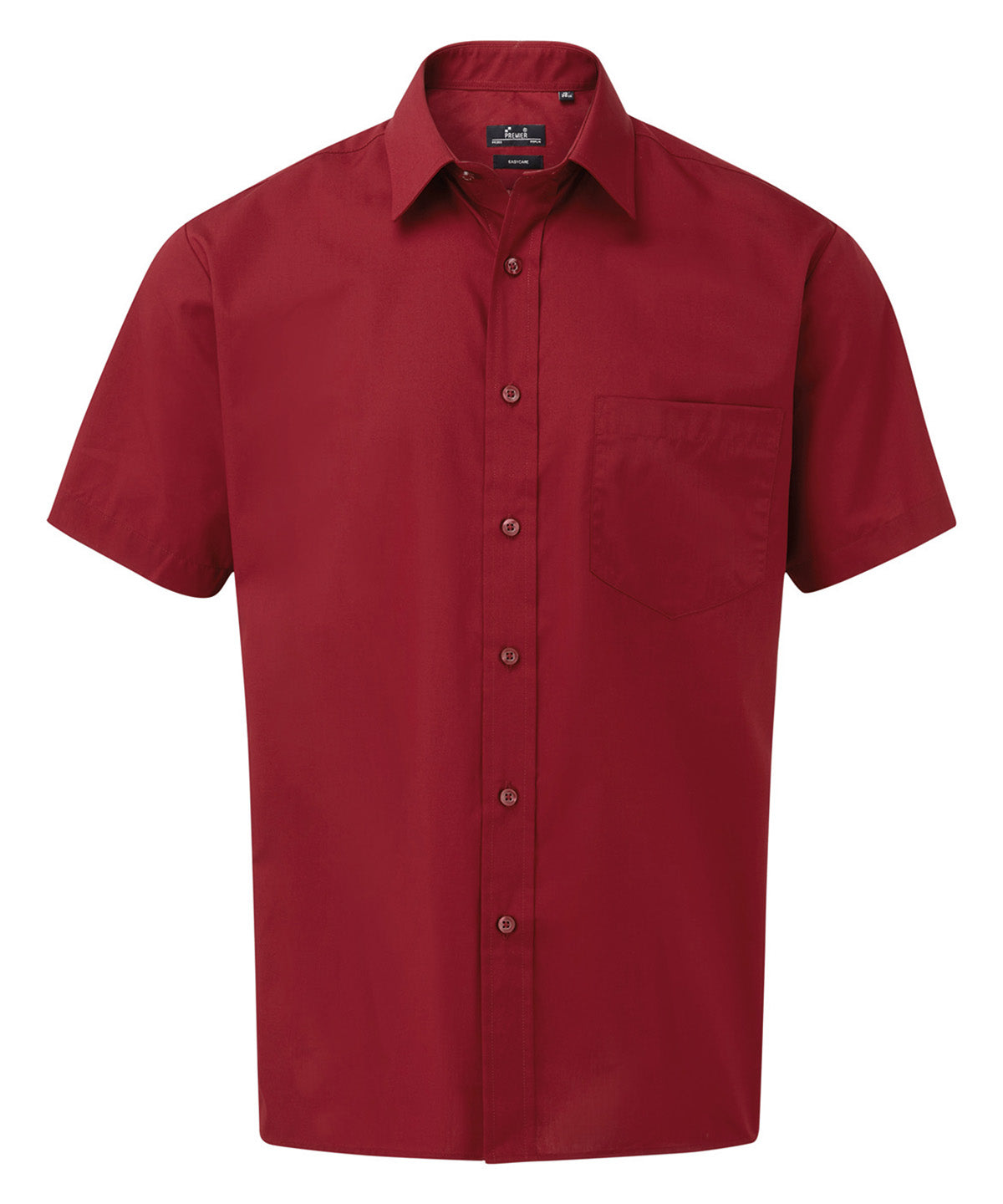 Short sleeve poplin shirt - Burgundy*