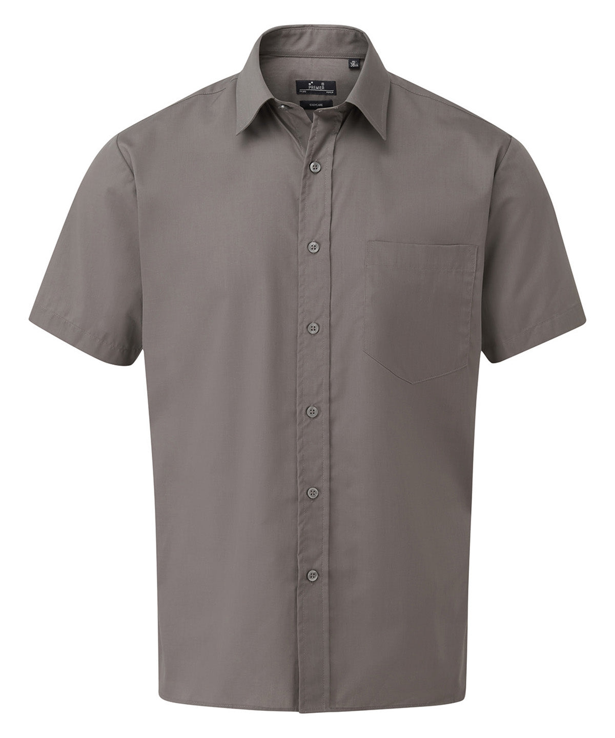 Short sleeve poplin shirt - Dark Grey*