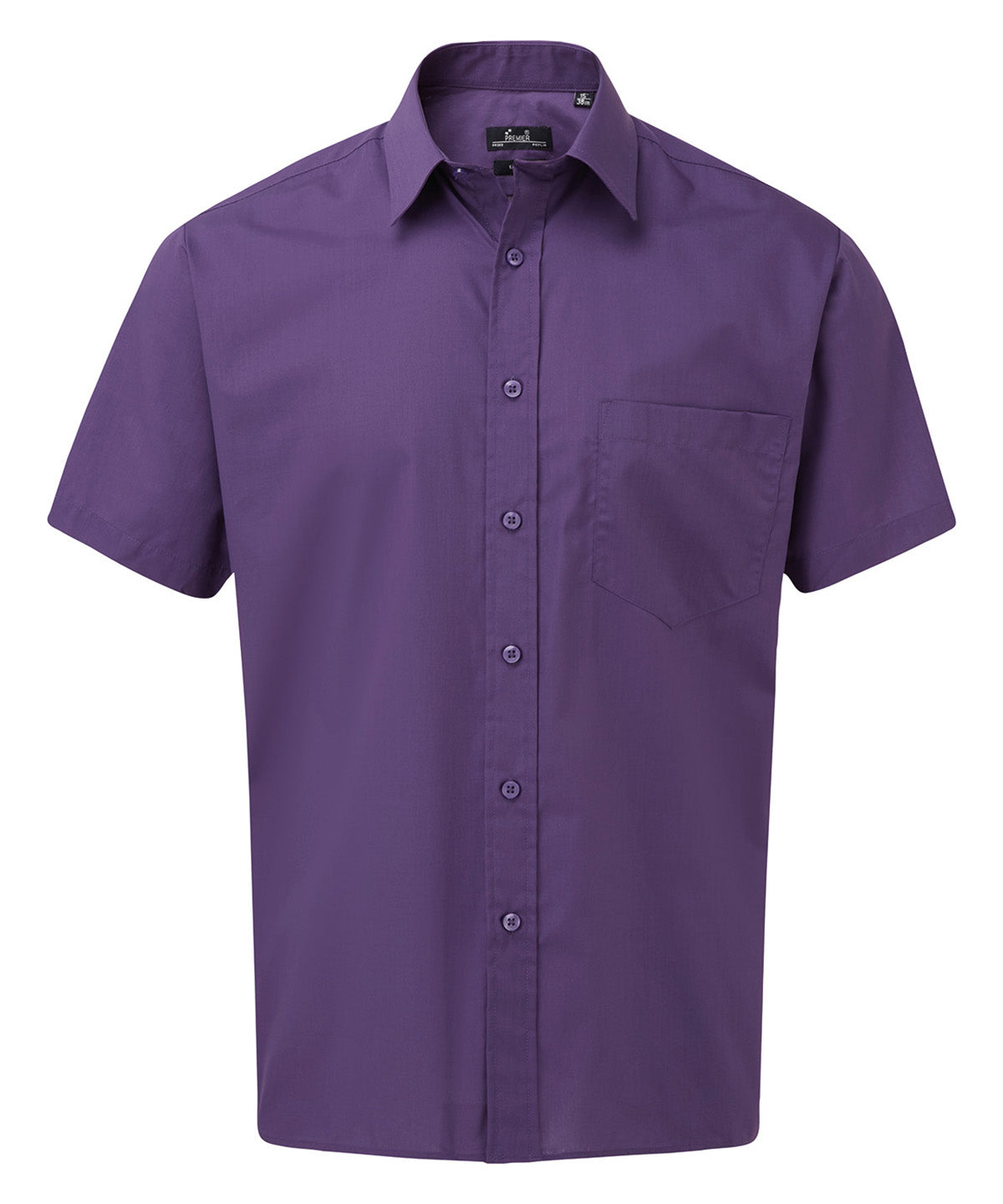 Short sleeve poplin shirt - Purple*
