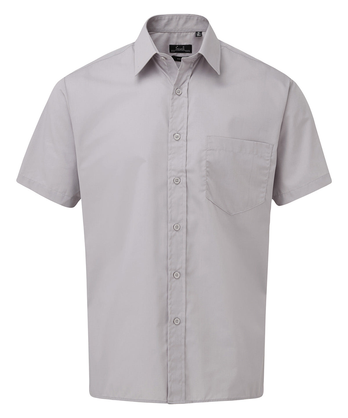 Short sleeve poplin shirt - Silver*