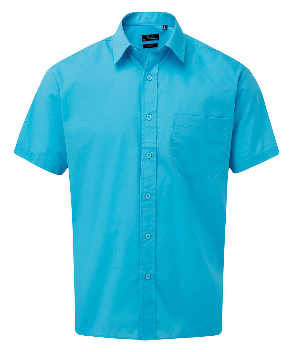 Short sleeve poplin shirt - Turquoise*