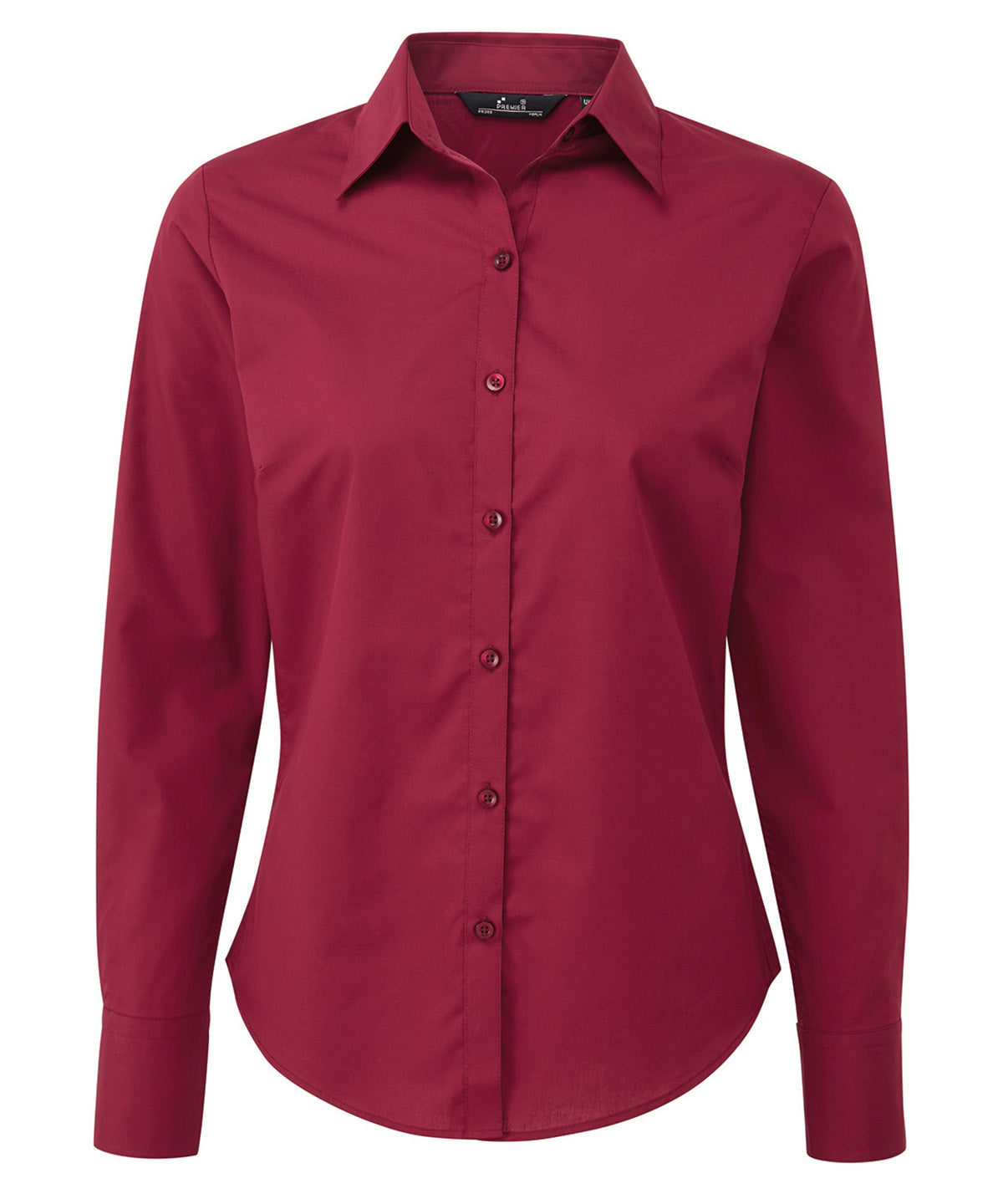 Women's poplin long sleeve blouse - Burgundy*