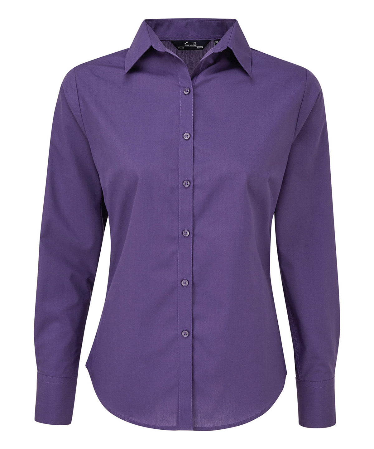 Women's poplin long sleeve blouse - Purple*