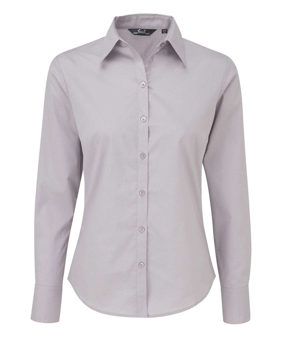 Women's poplin long sleeve blouse - Silver*