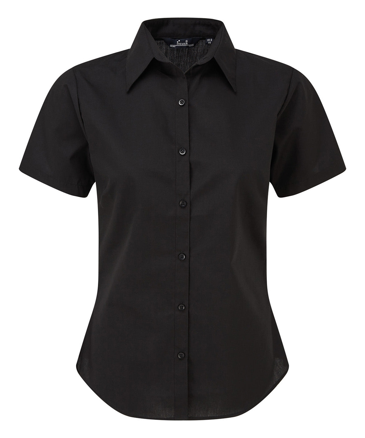 Women's short sleeve poplin blouse - Black*