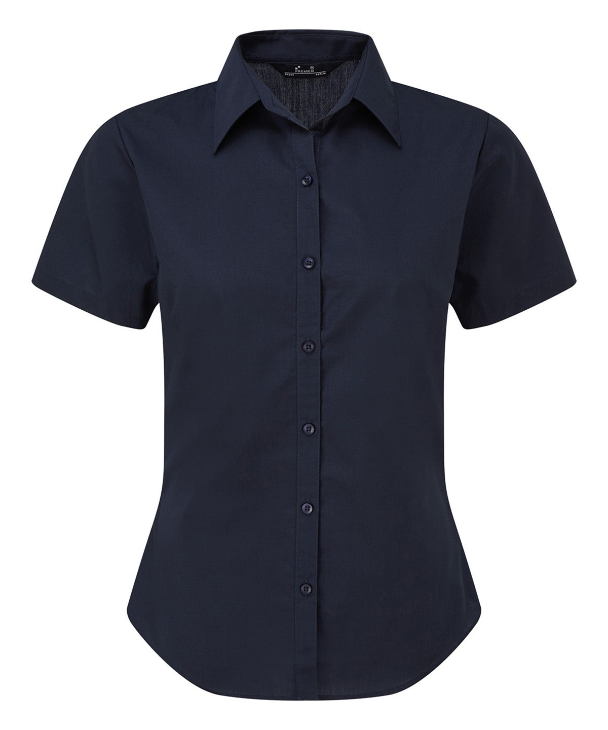 Women's short sleeve poplin blouse - Navy*
