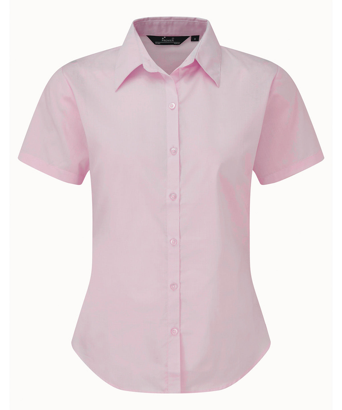 Women's short sleeve poplin blouse - Pink