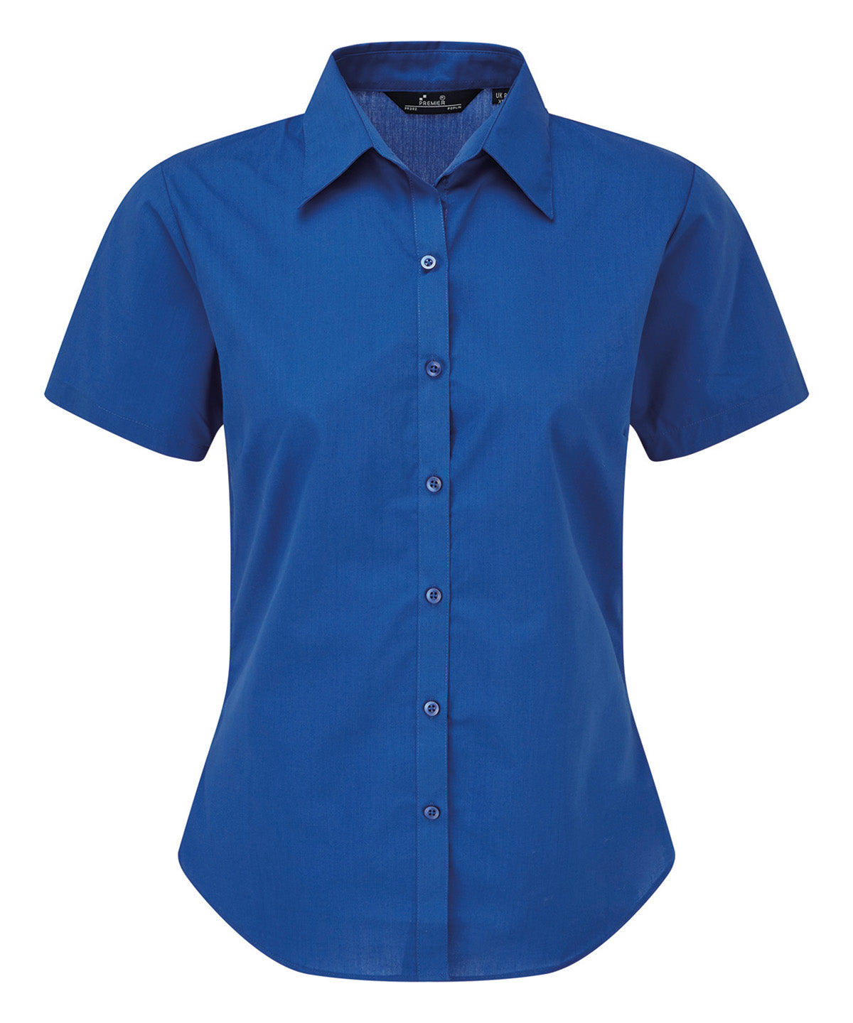 Women's short sleeve poplin blouse - Royal*
