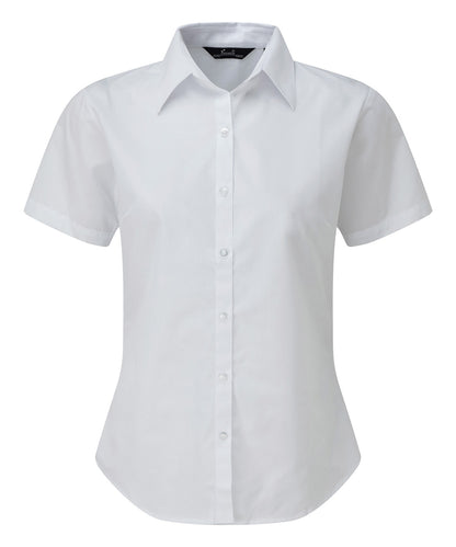 Women's short sleeve poplin blouse - White*