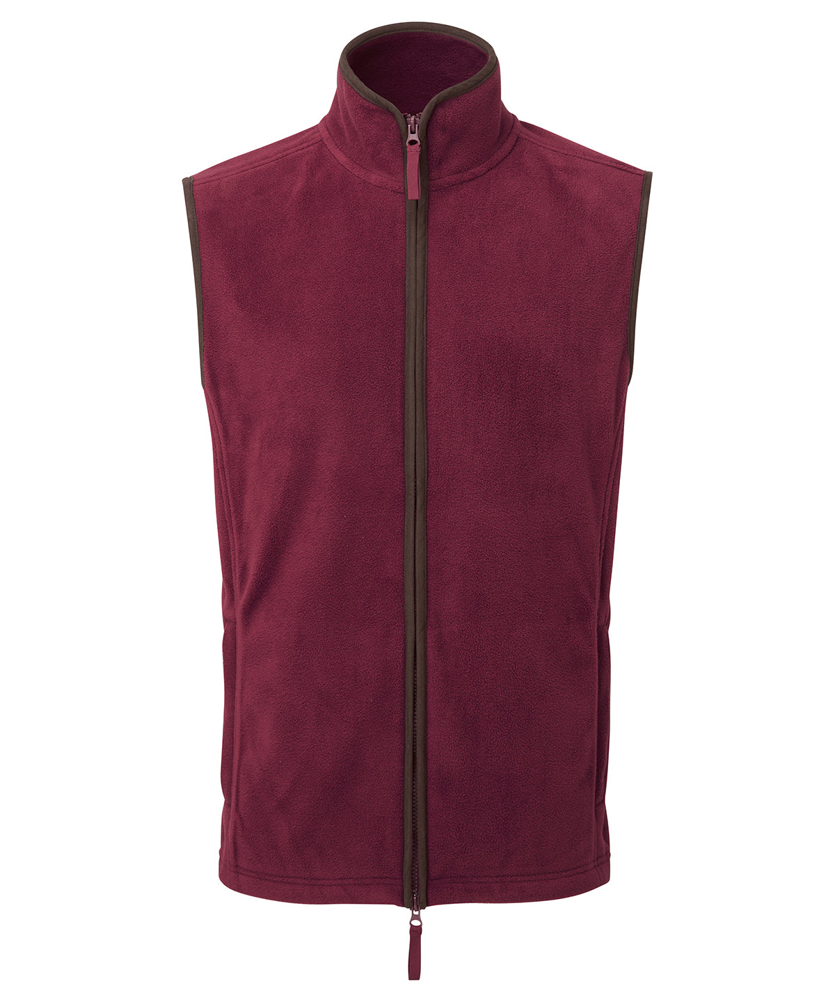 Artisan fleece gilet - Burgundy/Brown