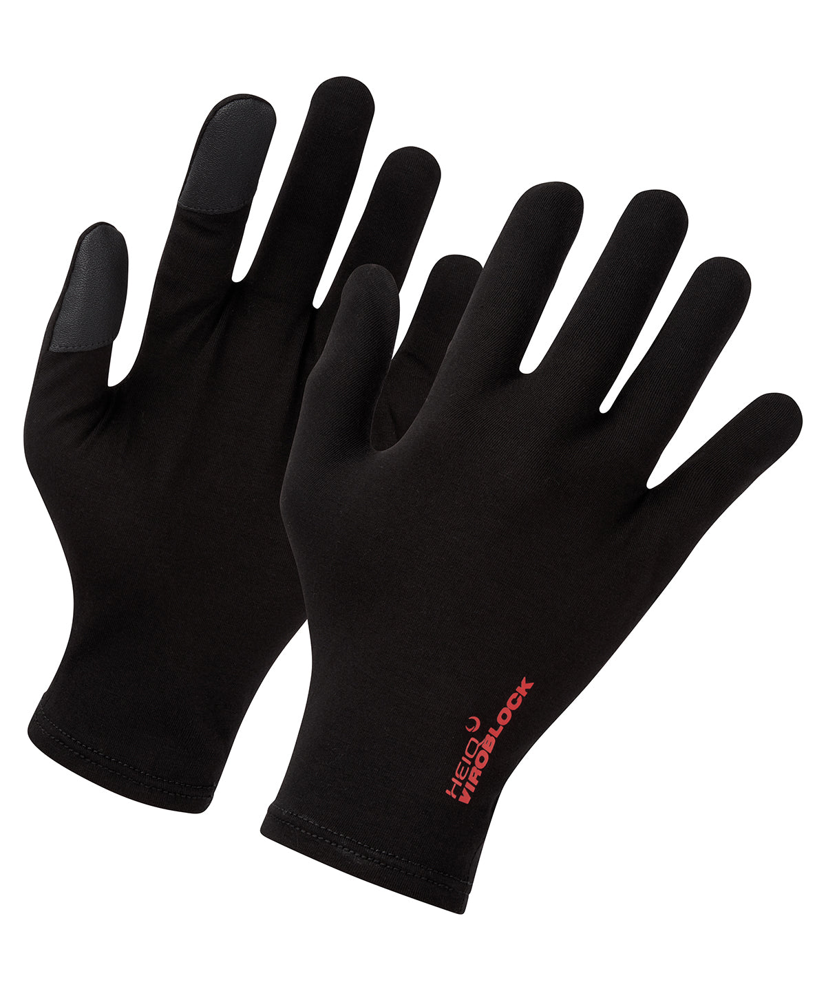 Touch gloves, powered by HeiQ Viroblock (one pair) - Black