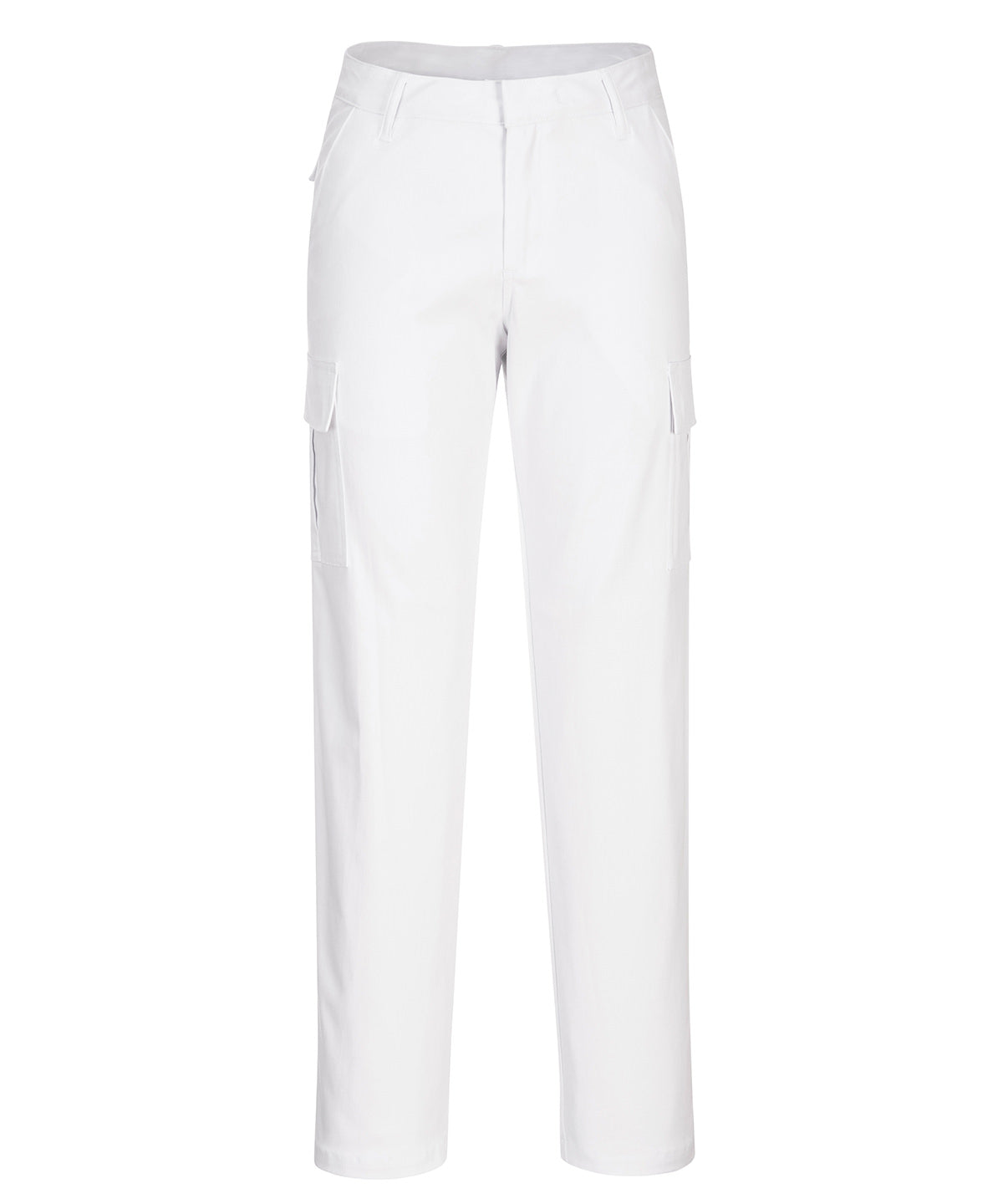 Women's stretch cargo trousers (S233) slim fit - White