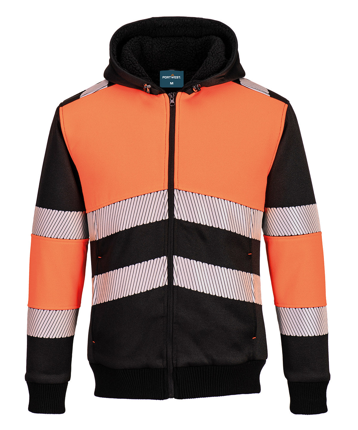 PW3 Hi-vis Class 1 winter hoodie (PW377) - Orange/Black