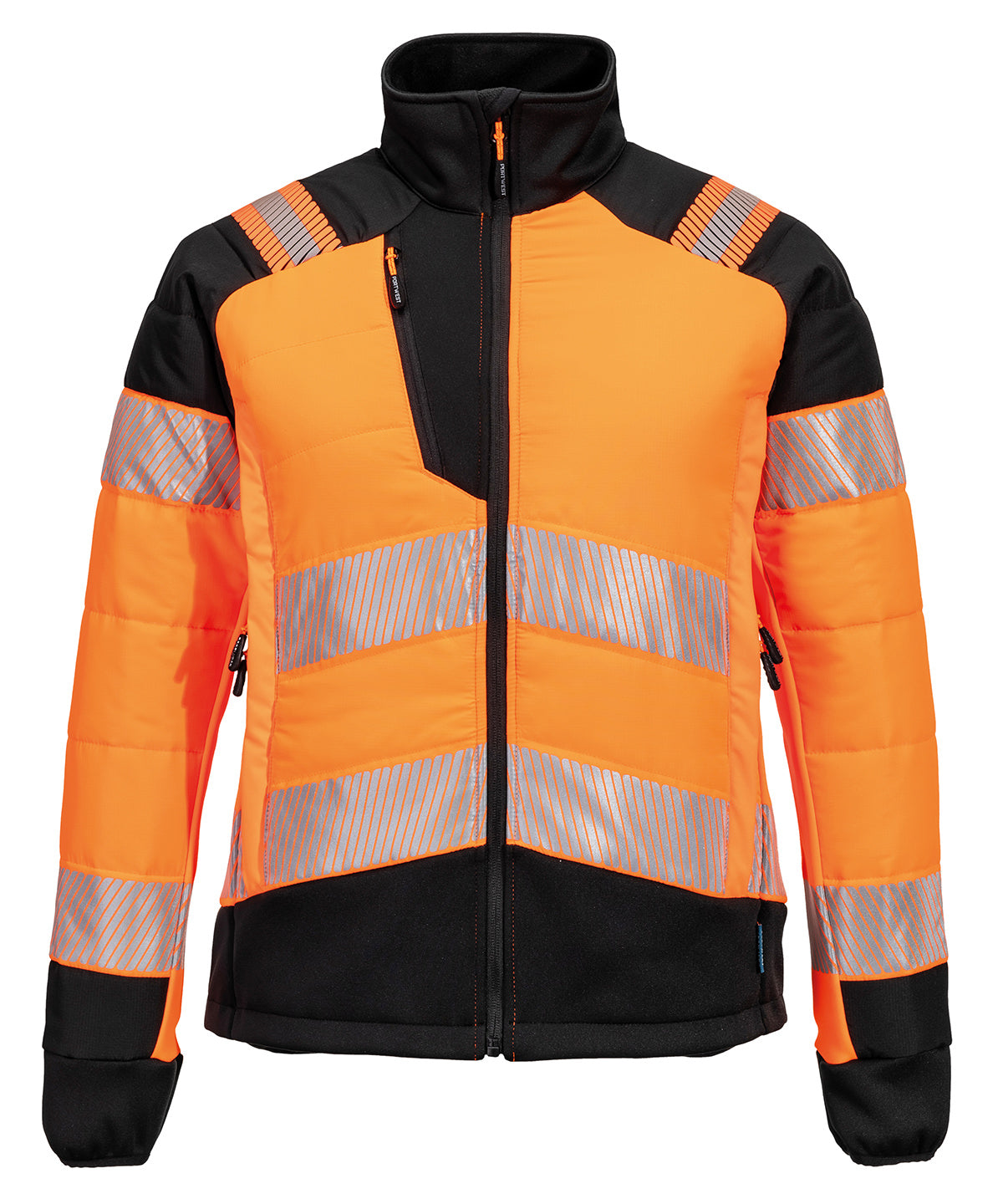 Women’s PW3 Hi-vis hybrid baffle jacket (T171) - Orange/Black