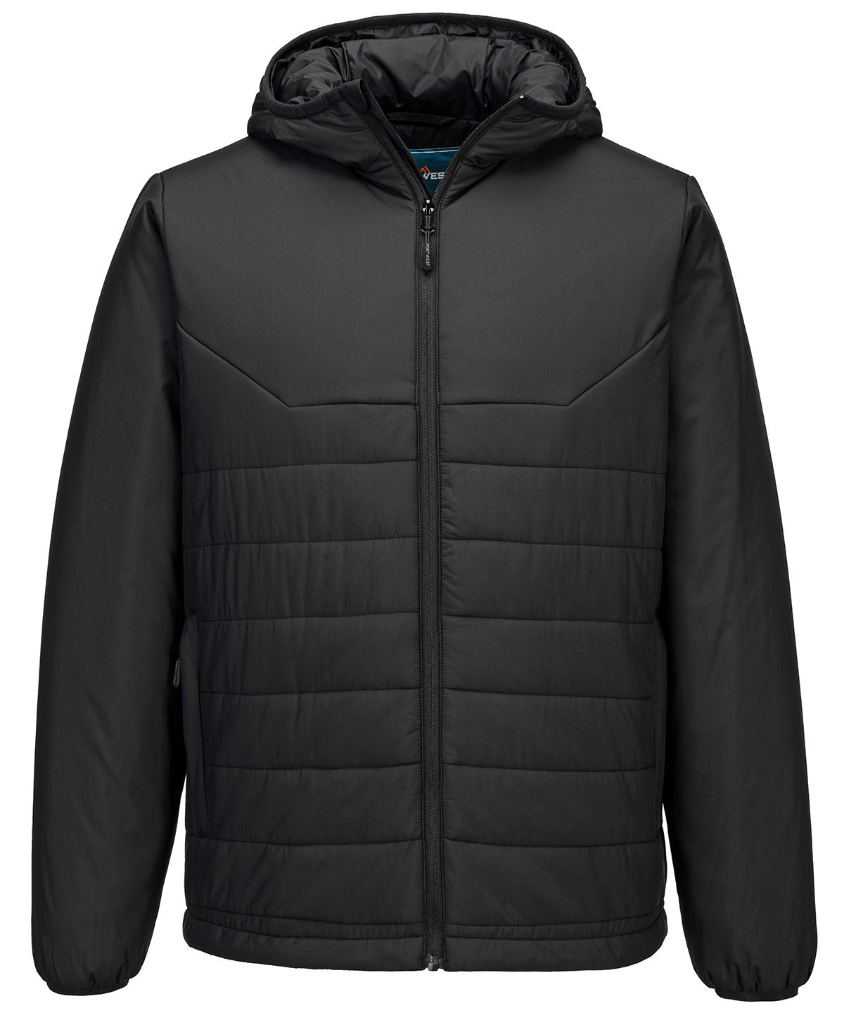 Professional hooded insulated baffle jacket (S608) - Black