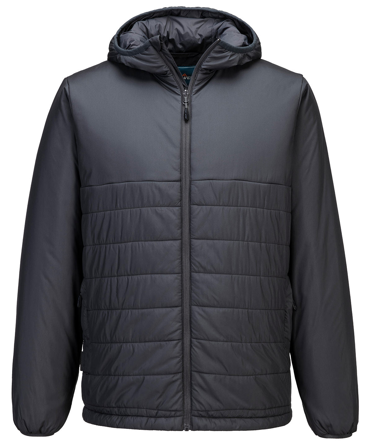 Professional hooded insulated baffle jacket (S608) - Grey