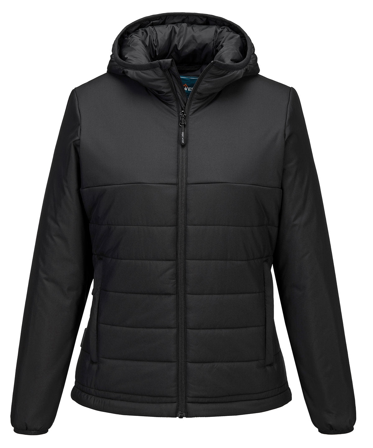 Women’s professional hooded insulated baffle jacket (S613) - Black