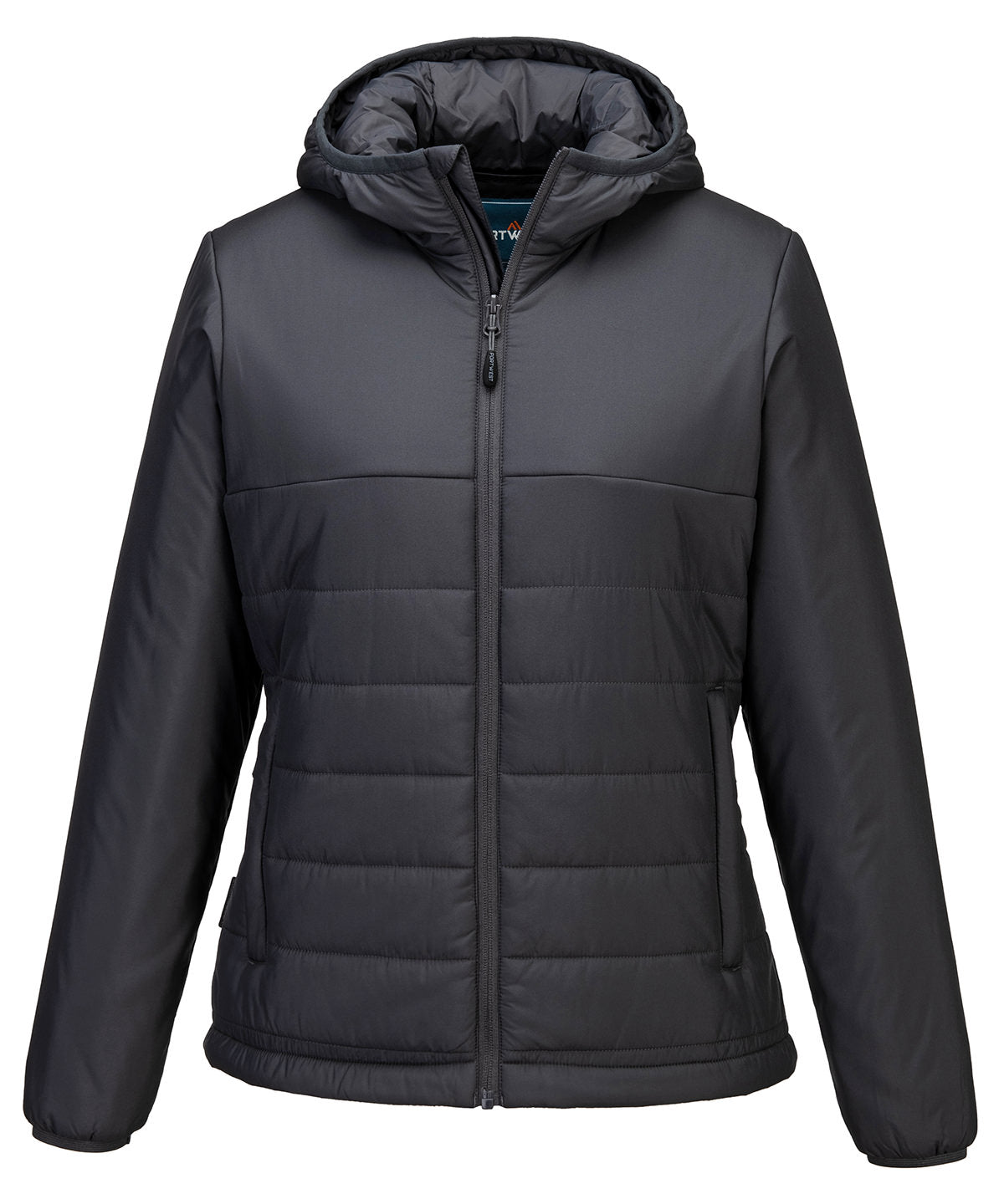 Women’s professional hooded insulated baffle jacket (S613) - Grey