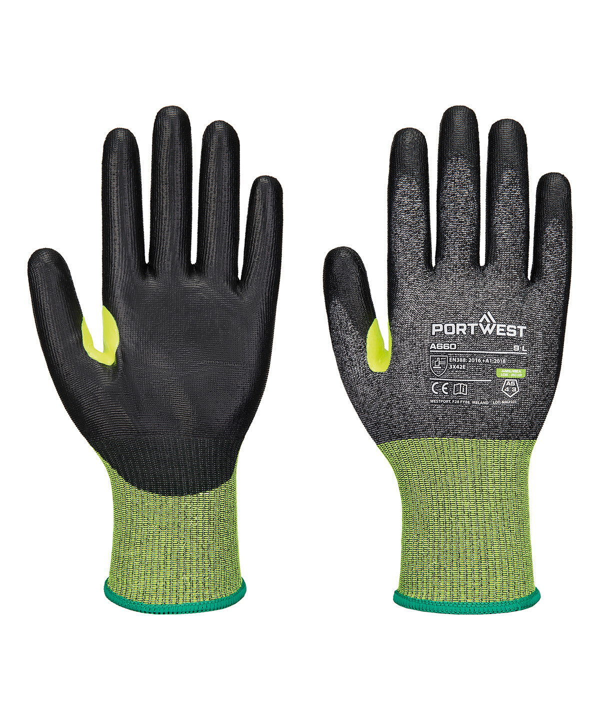 CS cut E18 PU gloves (A660) - Black
