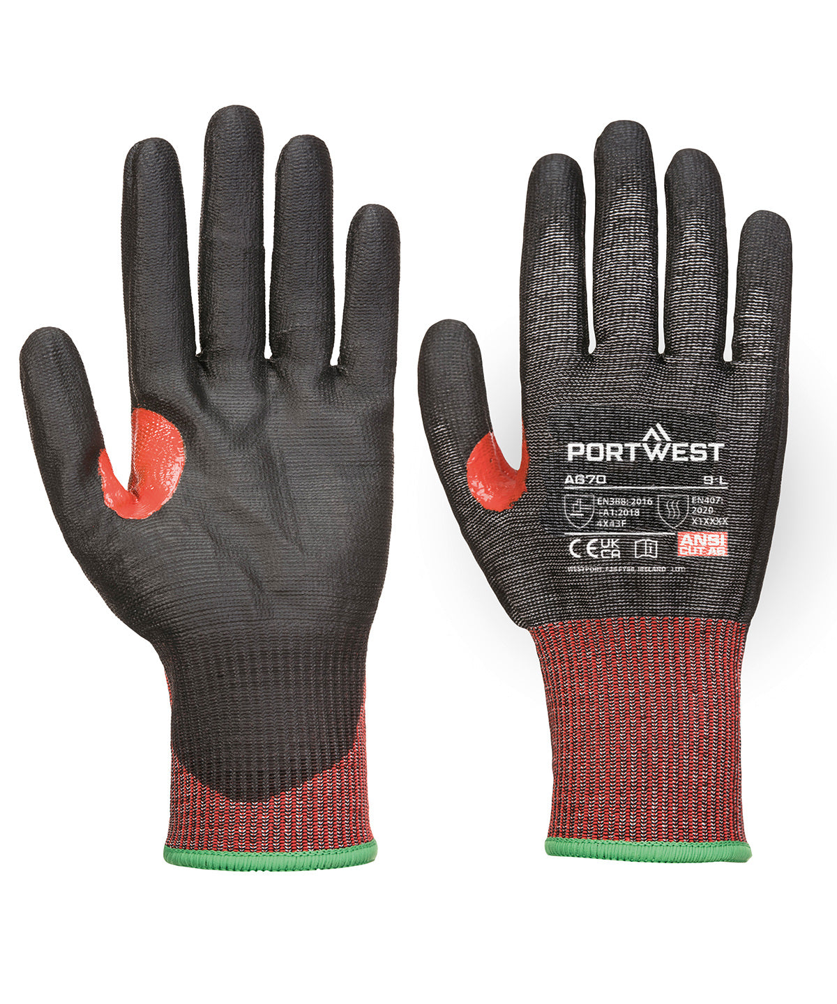 CS cut F13 PU gloves (A670) - Black