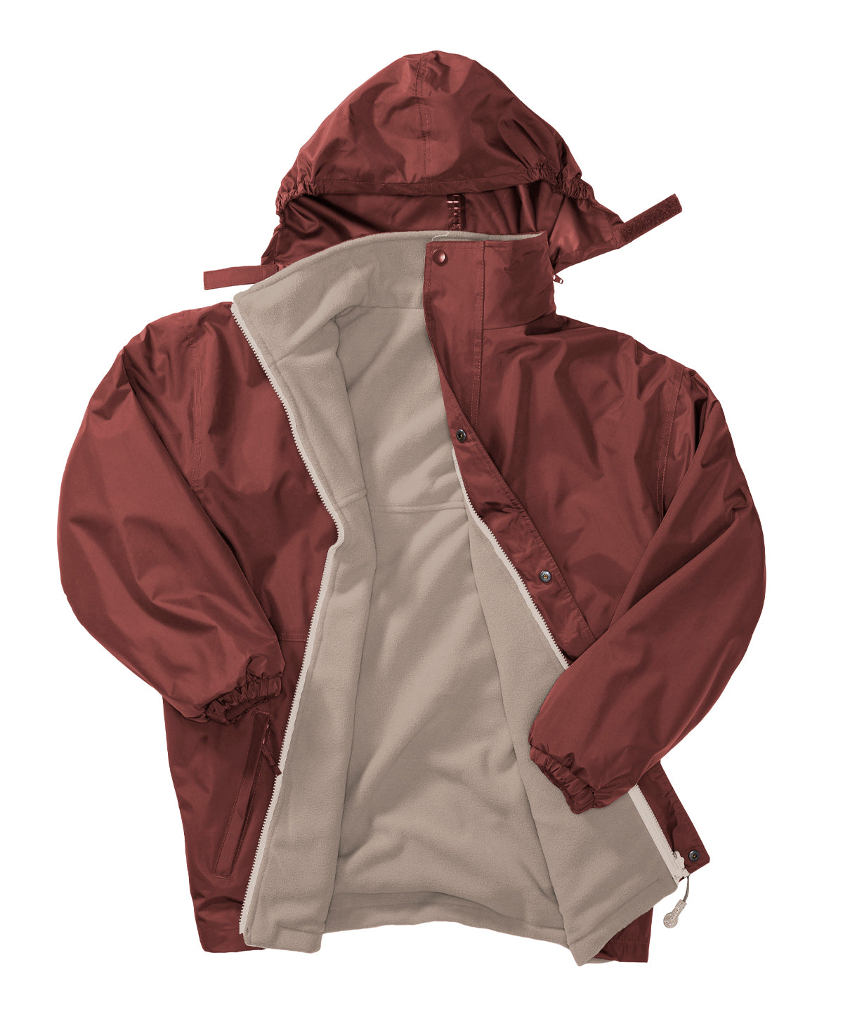 Recycled StormDri 6000 coat - Burgundy/Camel
