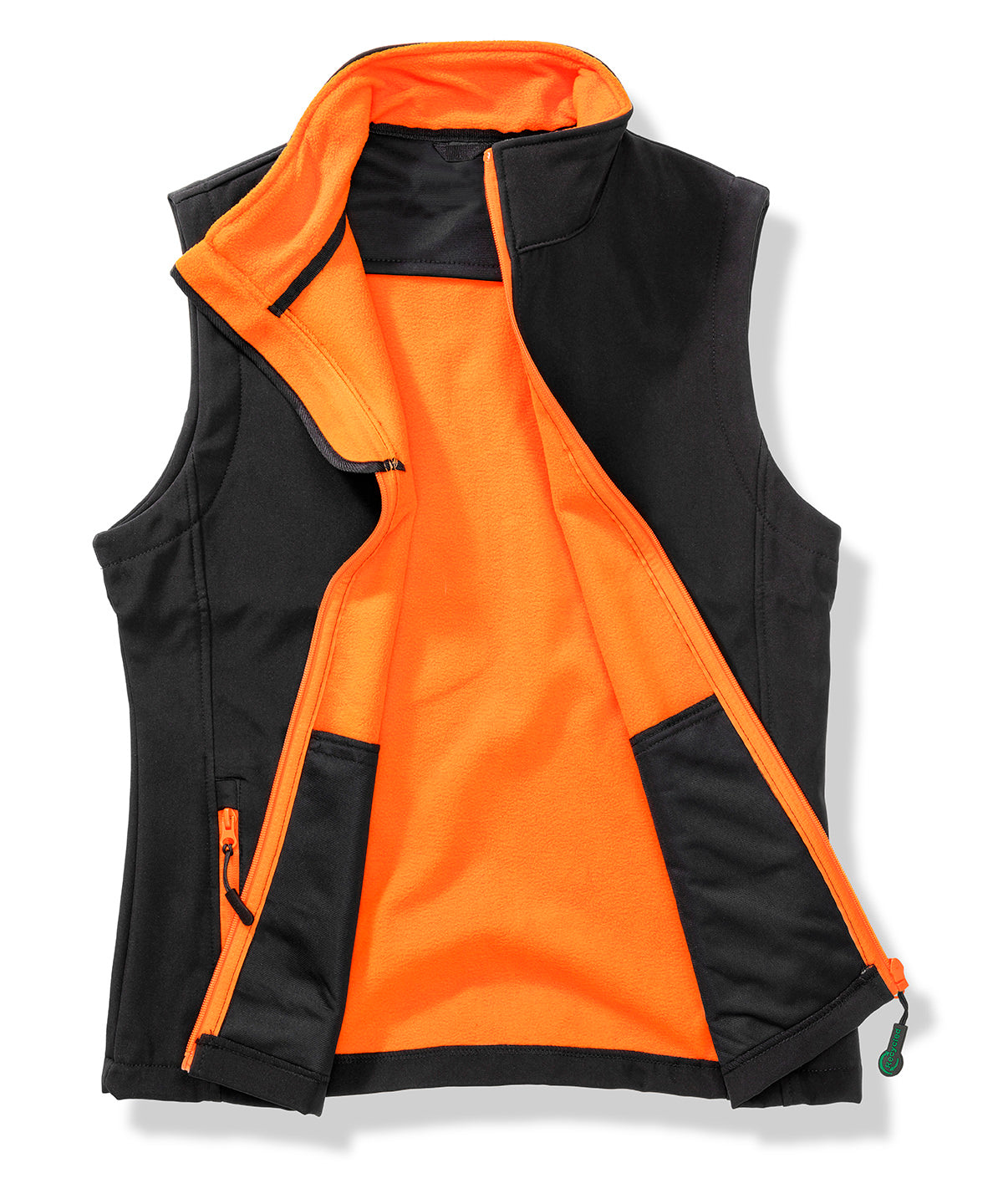 Women's printable softshell bodywarmer - Black/Orange