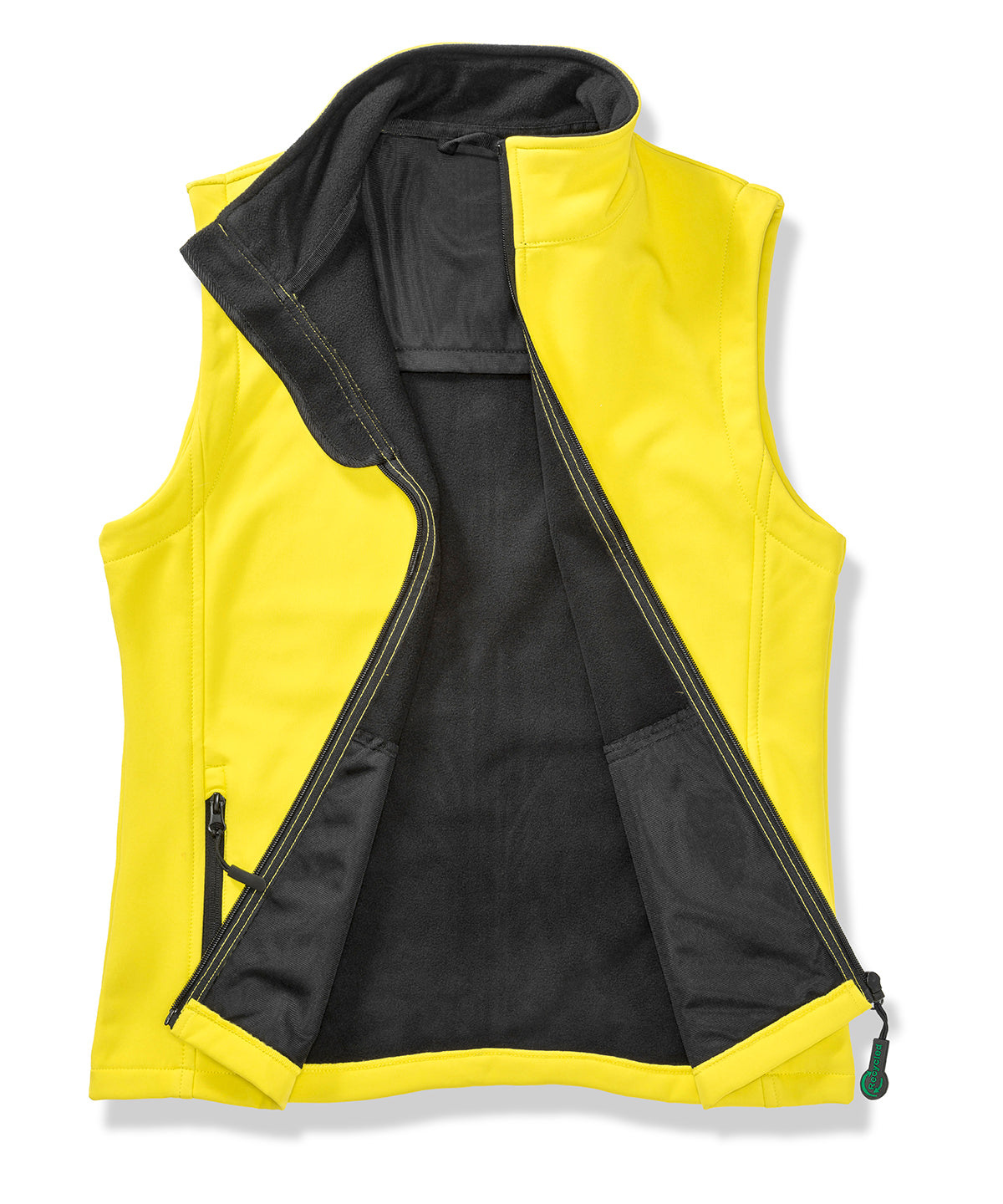 Women's printable softshell bodywarmer - Yellow/Black